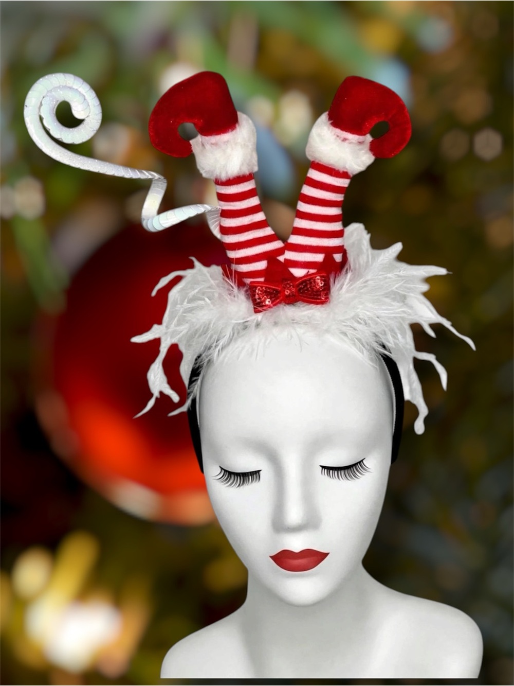 Upside Down Ugly Sweater Party Headband | Christmas/Holiday Elf headpiece